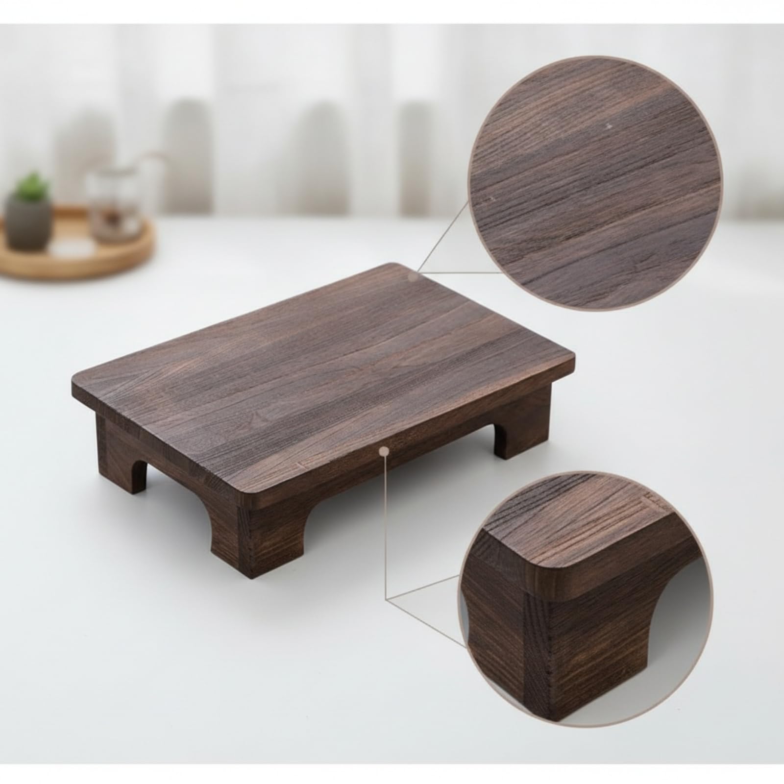 Table Basse en Bois Massif Paulownia, 50cm X 28cm X 10cm, 50 De Long - Couleur Fortement Rôtie - Peinture À Base D Eau Écologique Bois Massif
