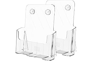 MaxGear A4 Brochure Holder, Premium Acrylic Vertical Display Stand for Desk or Wall Mount