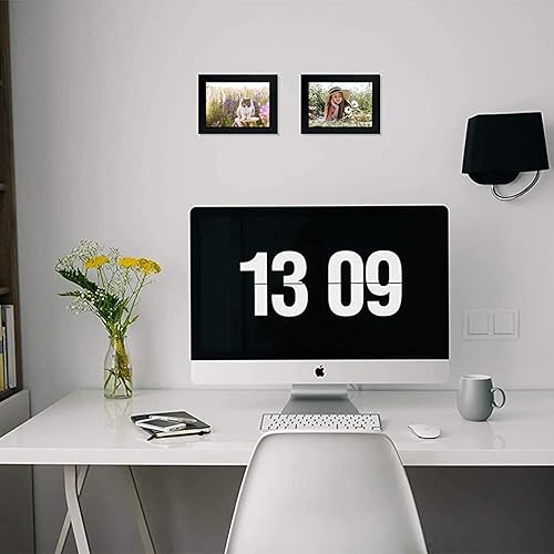 Miniatura 6 de Frametory, Juego de 4 portarretratos negros de 5 x 7 pulgadas, vidrio real de alta definición, formatos horizontales y verticales para montaje en