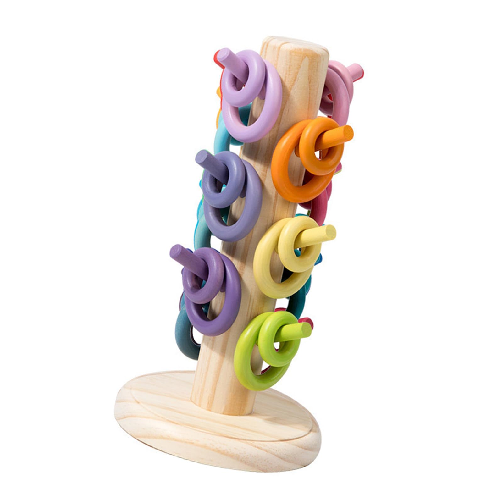 Lern Ringwurfspiel für Kinder zur Hand Auge Koordination und Problemlösung, Feinmotorik und kognitive Fähigkeiten, Rainbow Stacker
