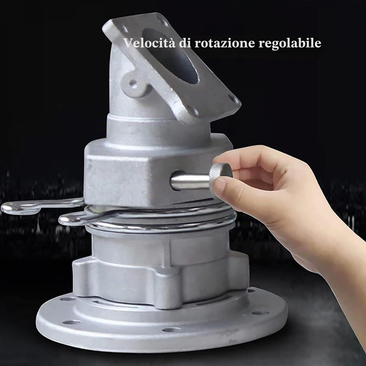 Irrigatore per Irrigazione Agricola con Set di Ugelli di Ricambio, Pistola a Spruzzo per Irrigatore per Prato Agricolo in Metallo, Rotazione Automatica a 360°, per Irrigare Prato E Giardino