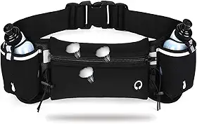 Bolsa esportiva,Cinto de Hidratação para Corrida com 2 Garrafas,Cinto de Corrida de Hidratação Academia,e Porta.Você pode segurar itens pequenos,como telefones celulares,cartões de crédito.