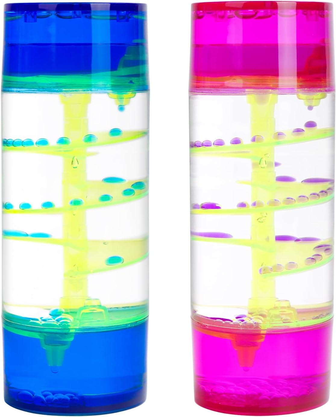 Liquid Motion Bubbler, Colorful Liquid Motion Bubbler for Sensory Play Sensory Toys for Visual Relaxation, Desk Toys for Adults and Kids (Cylinder-2 Pack-A)