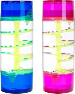 Liquid Motion Bubbler, Colorful Liquid Motion Bubbler for Sensory Play Sensory Toys for Visual Relaxation, Desk Toys for Adults and Kids (Cylinder-2 Pack-A)