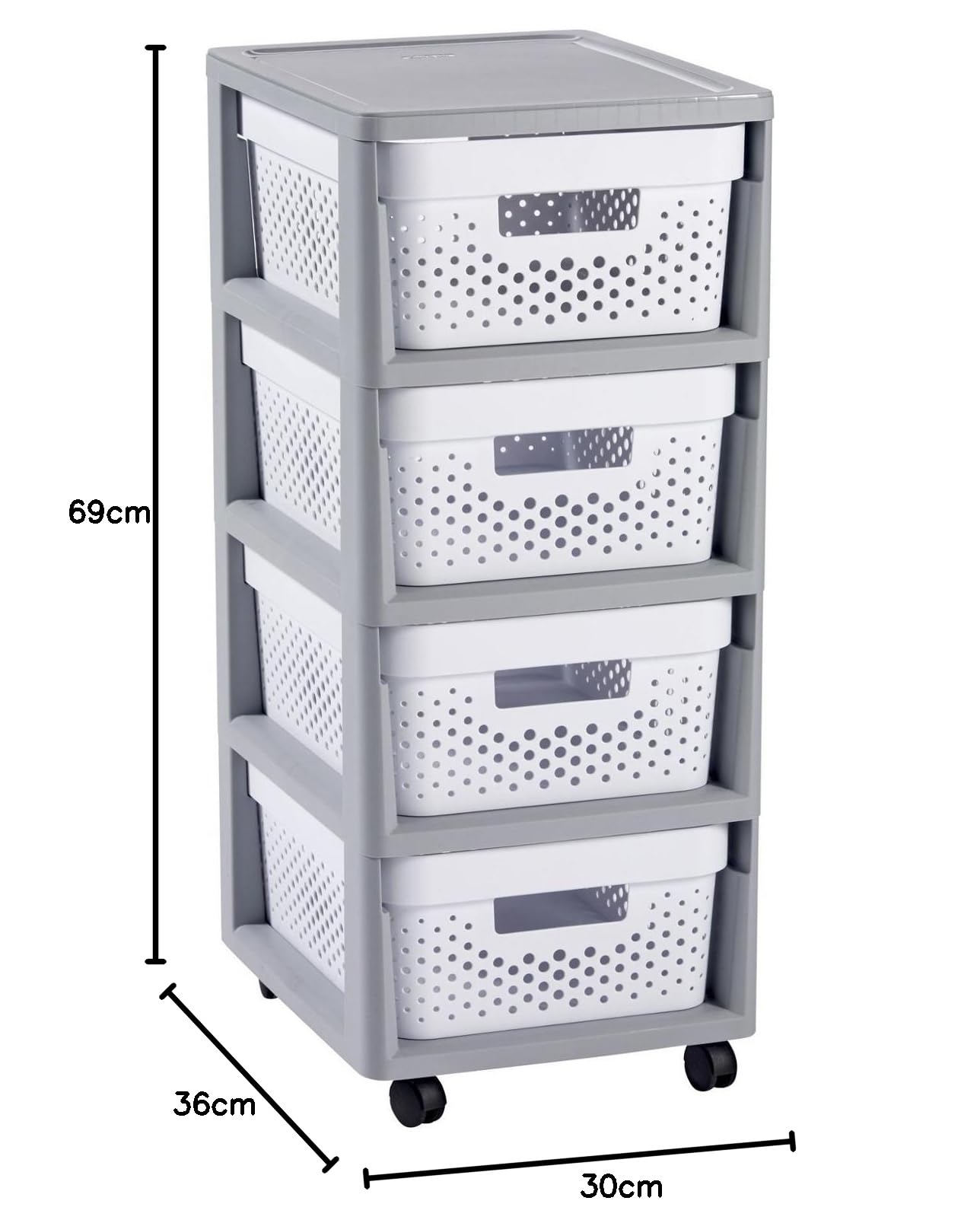 Curver Regal INFINITY mit 4 Schubladen