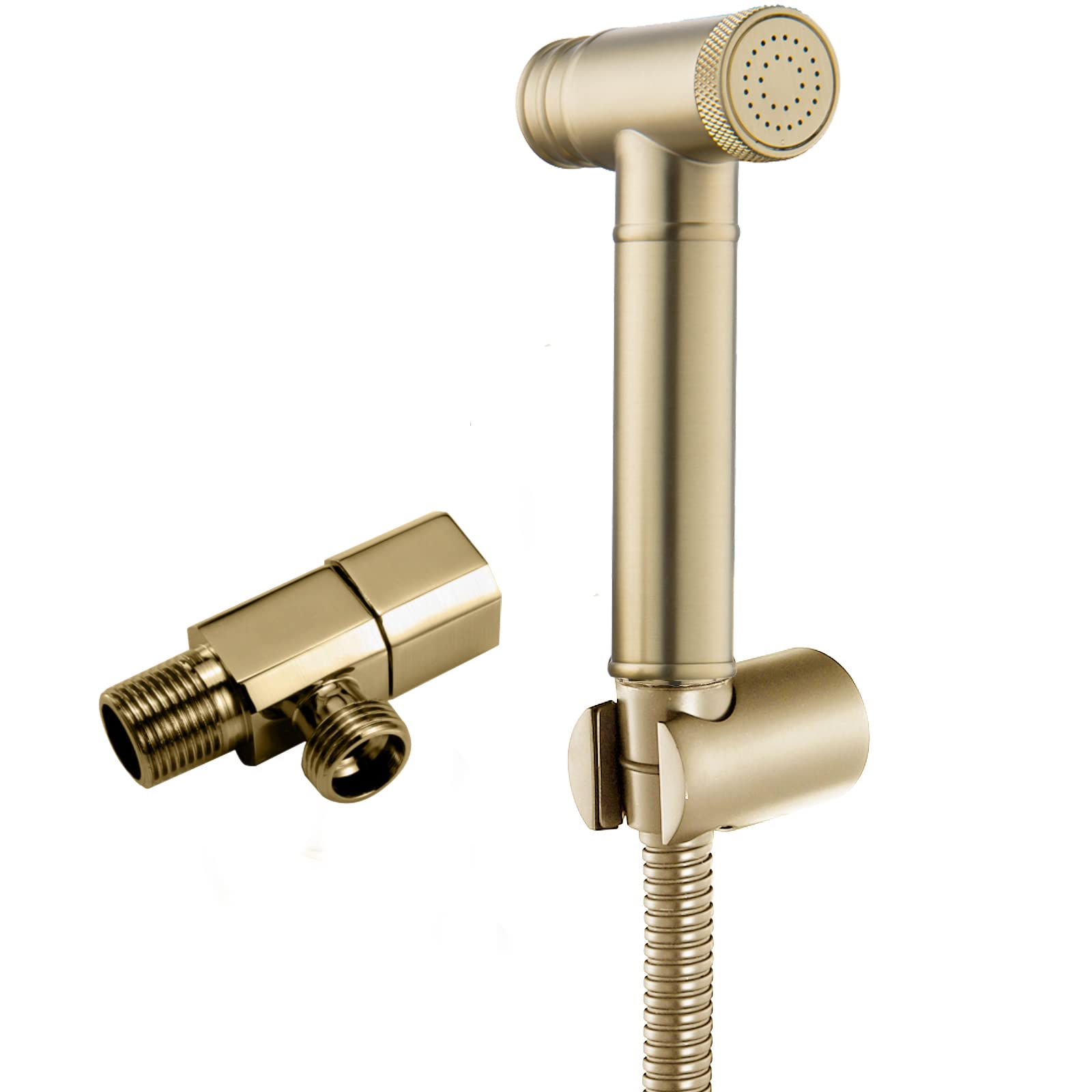 TTDGYYXW Bidet-Sprühgerät für Toilette, Hand-Bidet-WC-Aufsatz-Sprühgerät, einzelnes Kaltwasser-Badezimmer-Sprühset aus Messing zum Baden von Haustieren, Damenhygiene, Gold