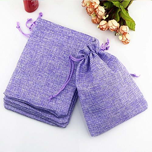 Purple, 10x14cm 10pcs Purple Gift Bags 10x14cm Retail Drawstring Jute