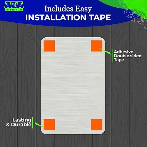 Miniatura 5 de ADASigns - Letrero unisex para baño, aluminio cepillado duradero de 6 x 9 pulgadas con Braille, fácil instalación con cinta adhesiva fuerte,