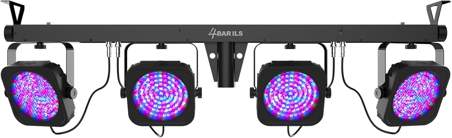 Audiosavings Bundle: (2) Chauvet DJ 4BAR ILS Wash Lighting System w/(4) Par Lights+Tripod+Footswitch+Bag
