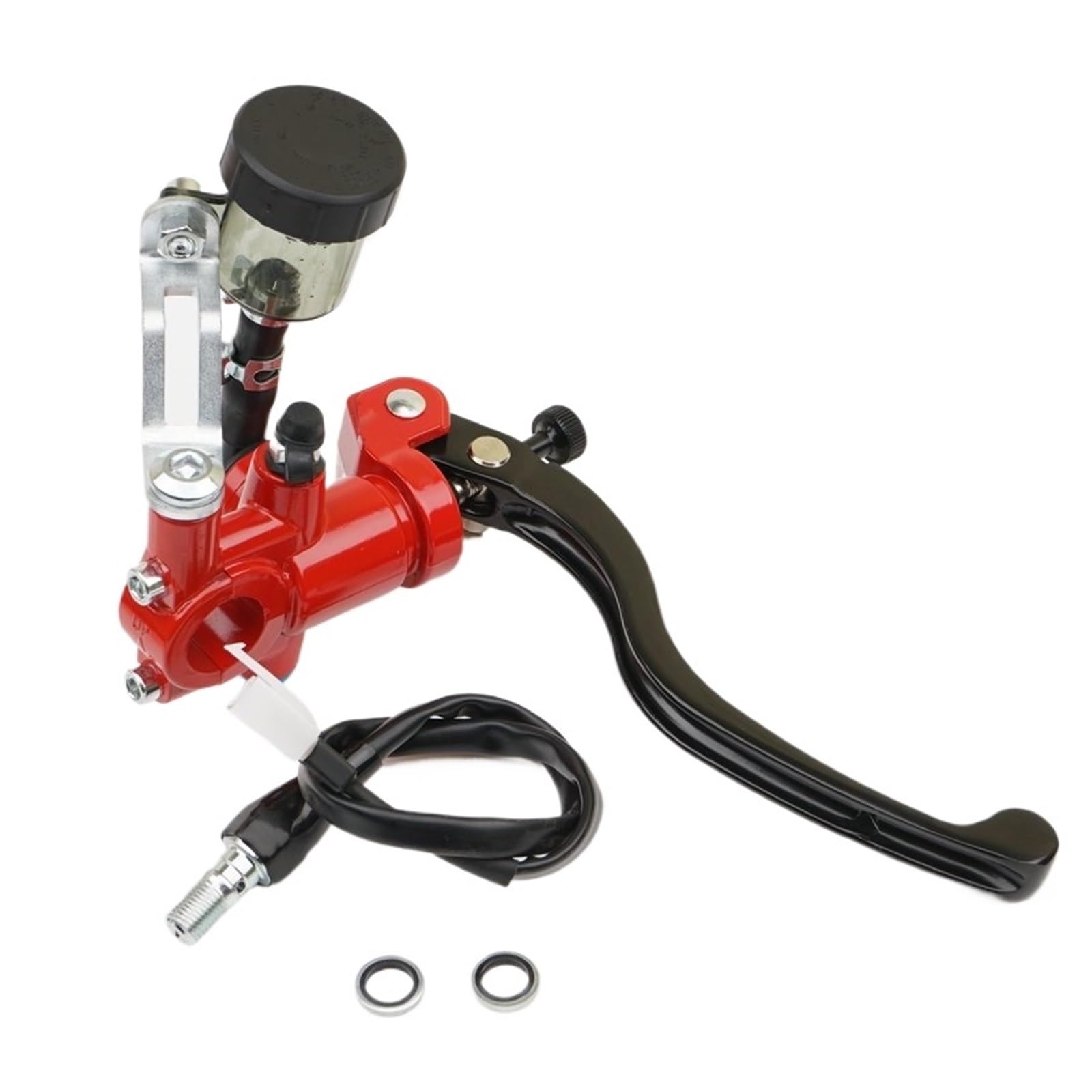 IUKMR Motorcycle Clutch Brake Lever Motorcycle Brake Master Cylinder Lever Hydraulic Clutch 17.5mm Piston 22mm Universal(Right red)