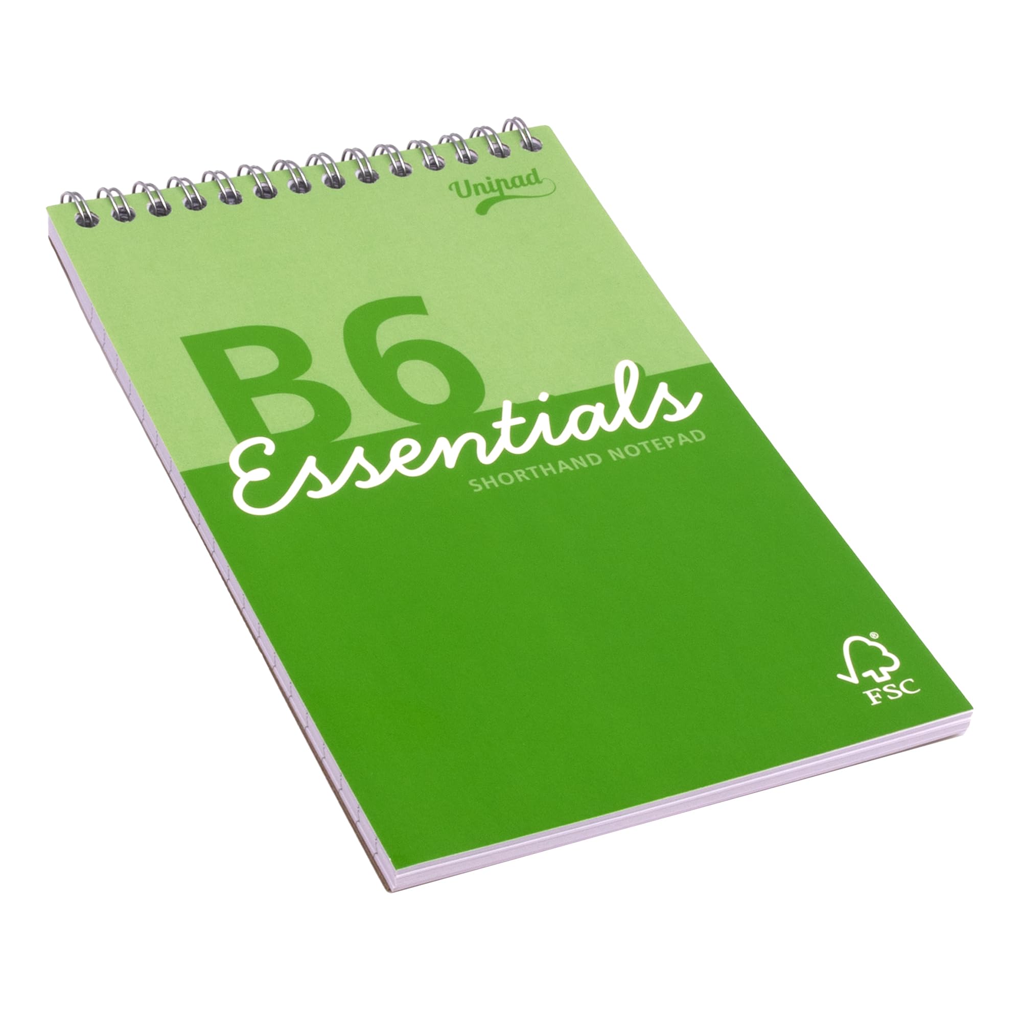 Pukka Pad Essentials B6 Shorthand Notebook Pack of 4 Top Wire-Bound Notepads in Assorted Green & Yellow 160 Pages, 80 Sheets of FSC 60GSM Lined Paper with Page Perforation - Image 4