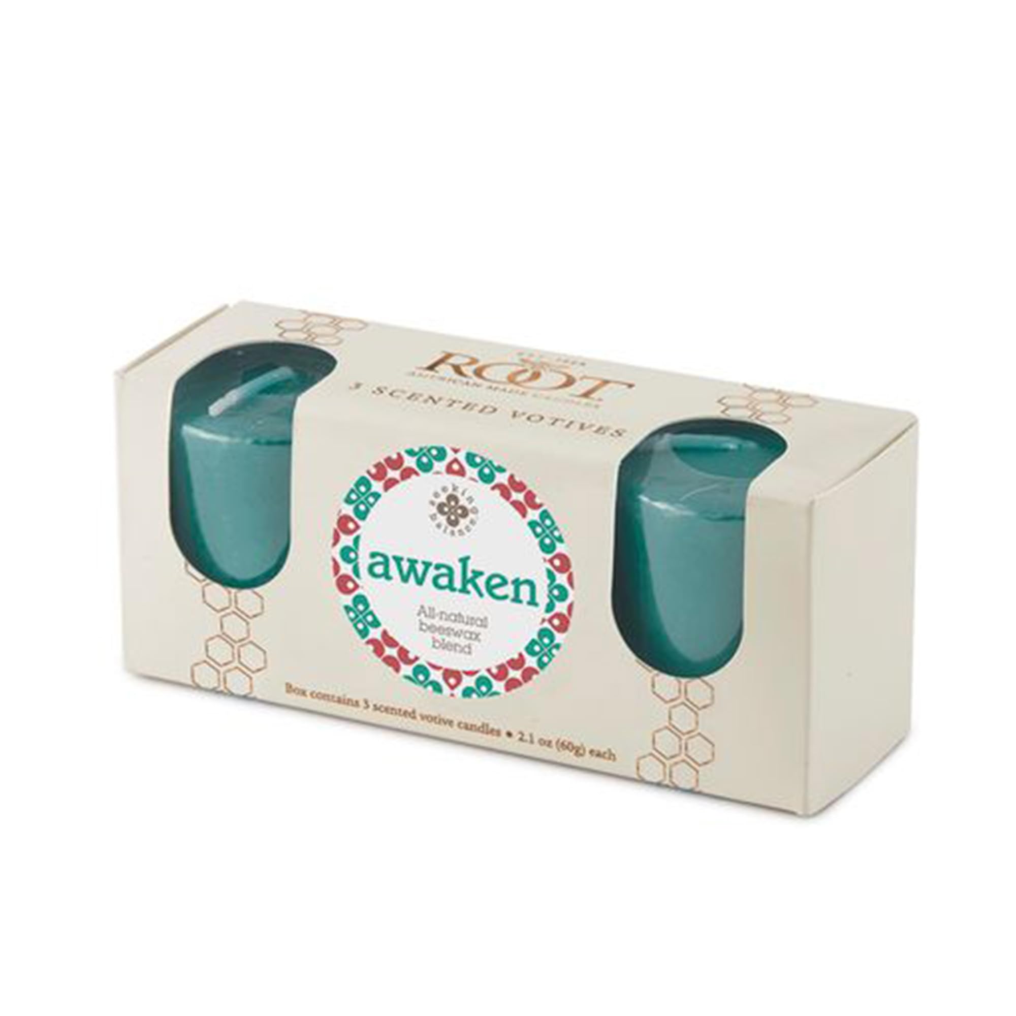 Root Candles Scented Votive Candles Seeking Balance® 20-Hour Spa Aromatherapy Candles, 3-Count, Awaken: Basil & Lime
