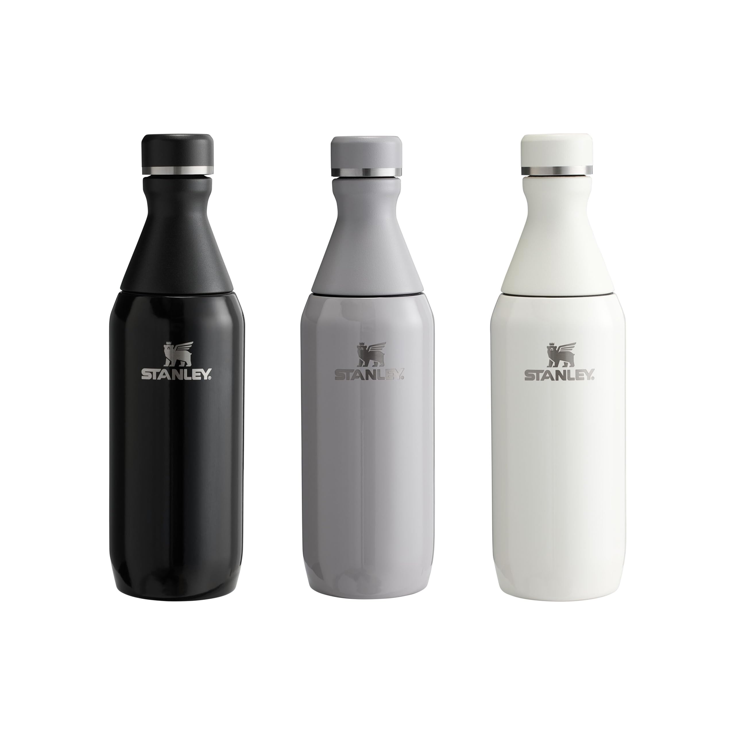 Stanley 1913 All Day Slim Gourde Isotherme 0.35L - Cream | Froid Pendant 3 Heures - Glacé Pendant 9 Heures - Acier Inoxydable Recyclé Sans BPA - Étanche - Bouteille D’Eau Compacte