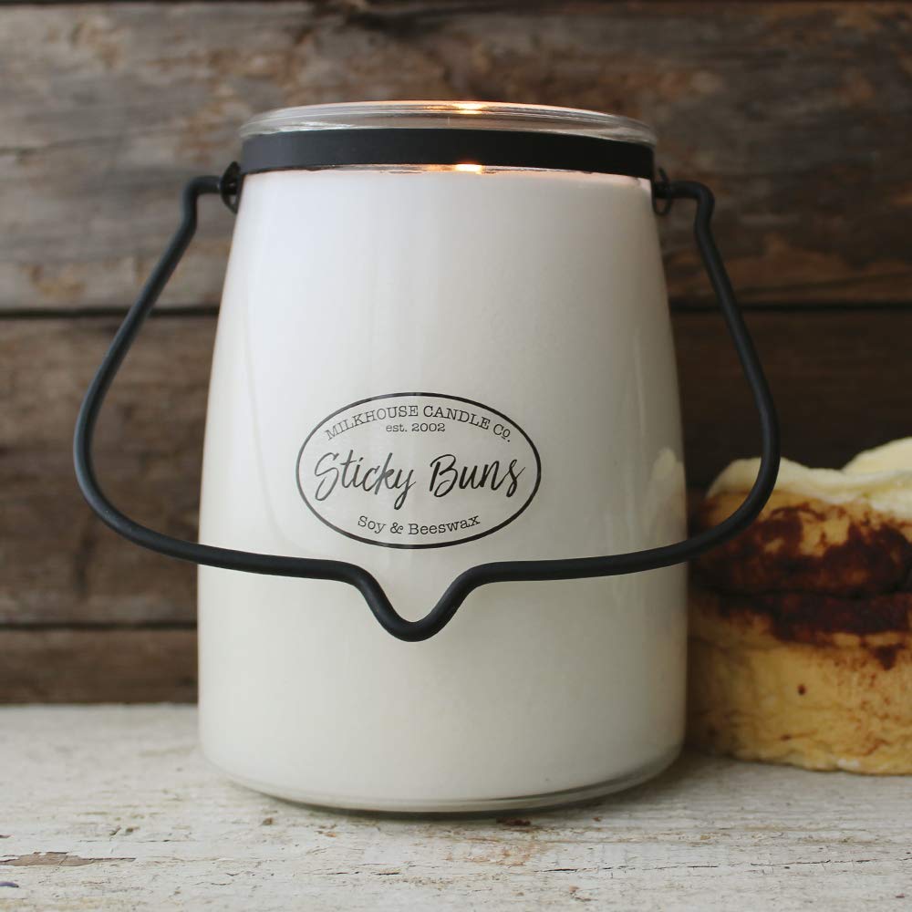 Milkhouse Candle Creamery Scented Soy Candle: Butter Jar Candle, 22-Ounce, Sticky Buns