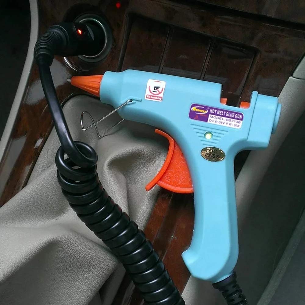 Amazon.com: Car Cigarette Lighter Plug Hot Melt Glue Gun 20W 12V Safe DC  for .27