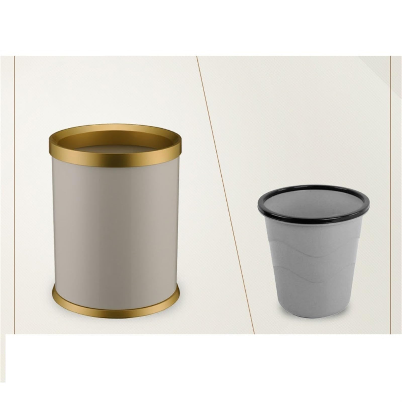 Bidone Per Rifiuti Da Bagno 10 Litri, Senza Coperchio E A Slip-On, In Plastica Robusta, Adatto Per Camera Da Letto E Ufficio (Bianco)