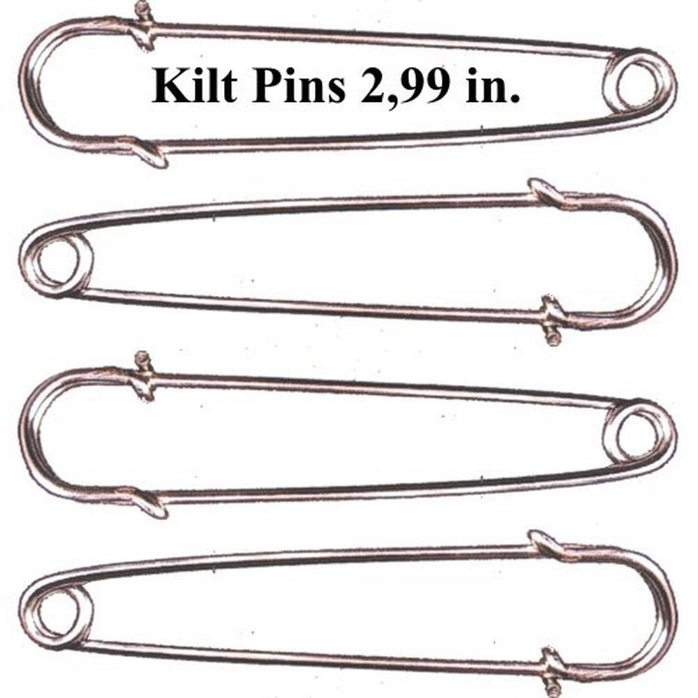 YABA GmbH Kilt Pins, Safety Pins, Pack of 4, Silver