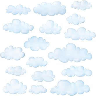 DECOWALL Small Clouds Wall Decals for Kids – Peel and Stick Removable Cloud Stickers for Nursery, Bedroom & Living Room – Soft Neutral Sky Wall Decor for Baby Room, Playroom, Modern Home (DS4-8030)