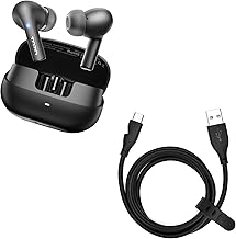 E2 Wireless Earbuds with Powerful Bass, App Customize 32 EQs, 2 Mics AI Call Noise Cancellation USB-C to USB-A Charging Cable Supports 480Mbps Speed and Type C Fast Charging Data Cable