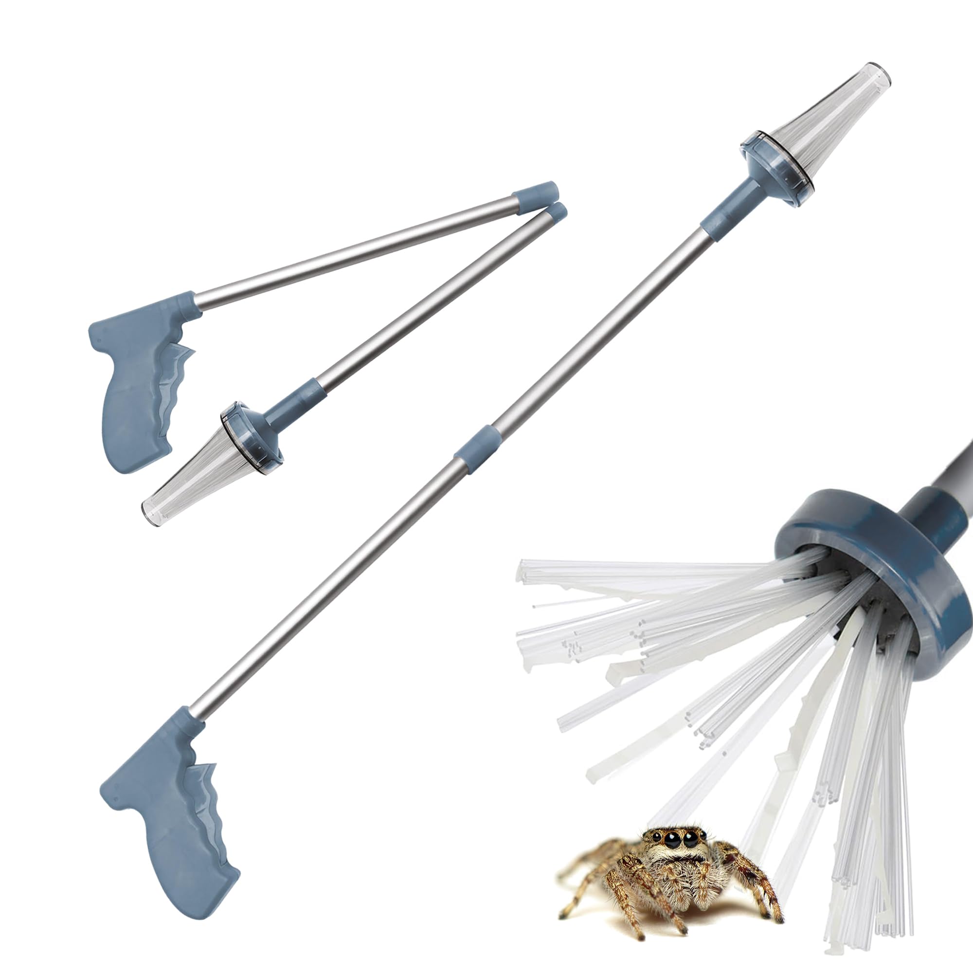 PEST GUARD Foldable Spider Catcher 83cm - Long Handle Insect & Bug Catcher Tool – Humane Spiders Grabber for Home Use – Safe, Easy, and Effective Spider, Trap, Moth & Bug Remover