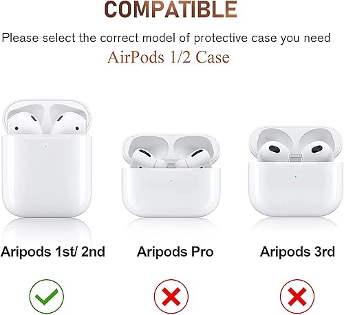 Miniatura 2 de Bonita funda para Airpod 1 y 2 con carcasa con purpurina y llavero de perlas Dream Luxury Marble Hard TPU Funda protectora compatible con AirPods de