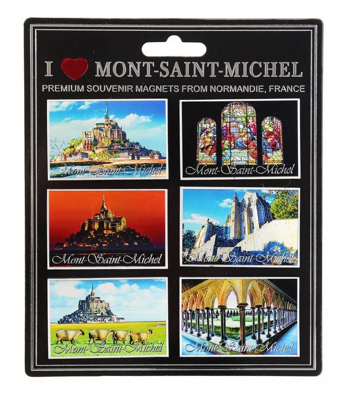 Le Mont St. Michel Magnet Set of 6 Laser Metal Souvenir France