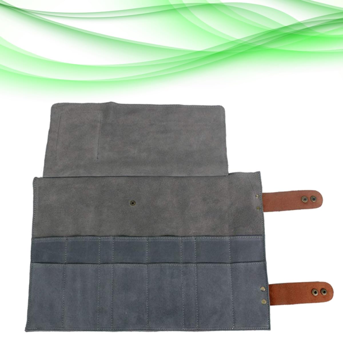 Ciieeo Friseurtasche Friseur Scheren Aufbewahrungstasche mit 12 Fächern aus Leder und Rolle Up Design für Friseure im Beauty Salon Gebrauch