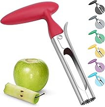 Asdirne Premium Apple Corer, Food-Grade Stainless Steel Blade, Sturdy Ergonomic Handle, Easy to Use, Sharp and Durable, for Removing Cores of Apples and Pears, 6.9Inch, Red