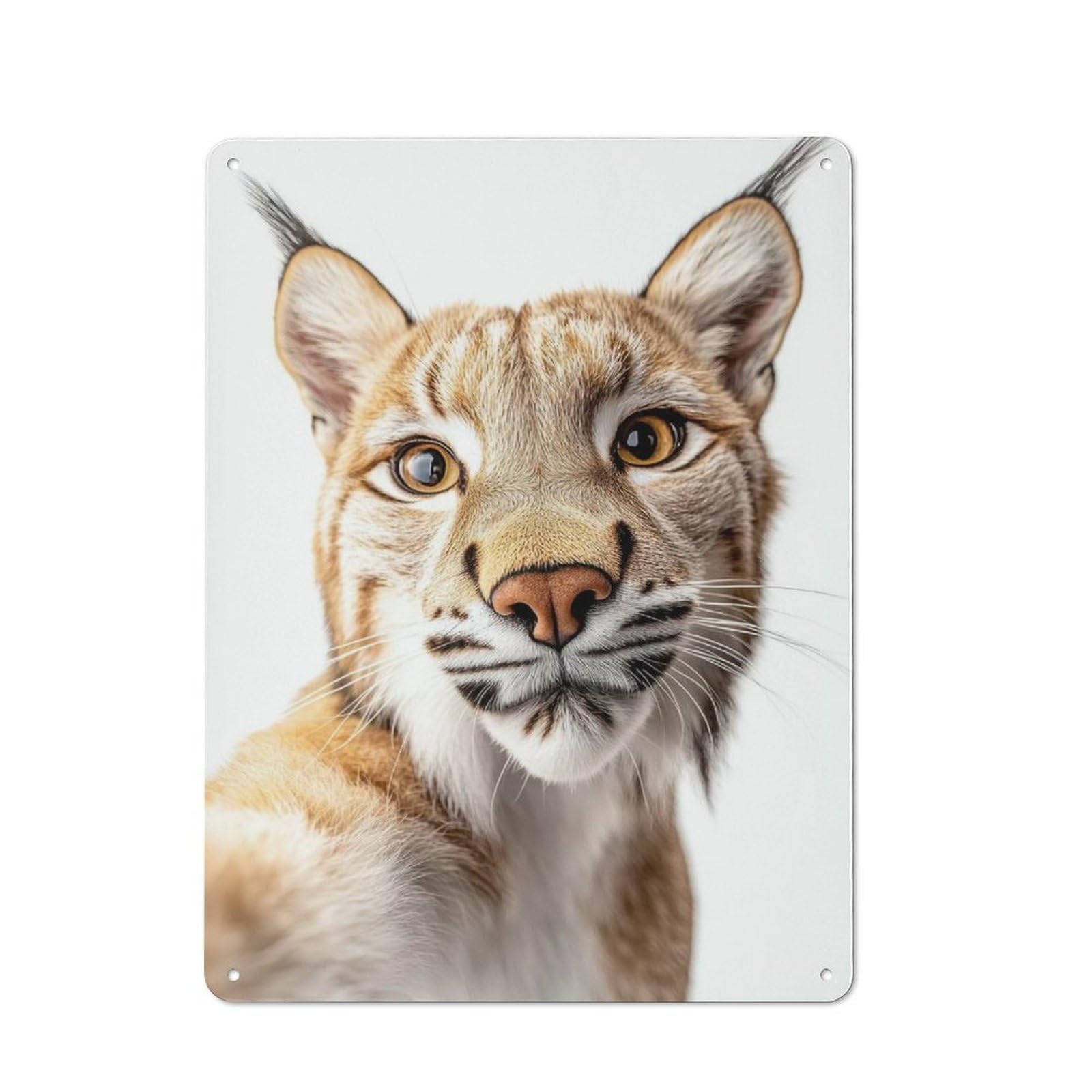 Junmoney Lynx Selfie Retro-Style Metal Wall Sign 40X30cm For Pub Or Café, A New Home Present For Hospitality Wall Decor Collectors