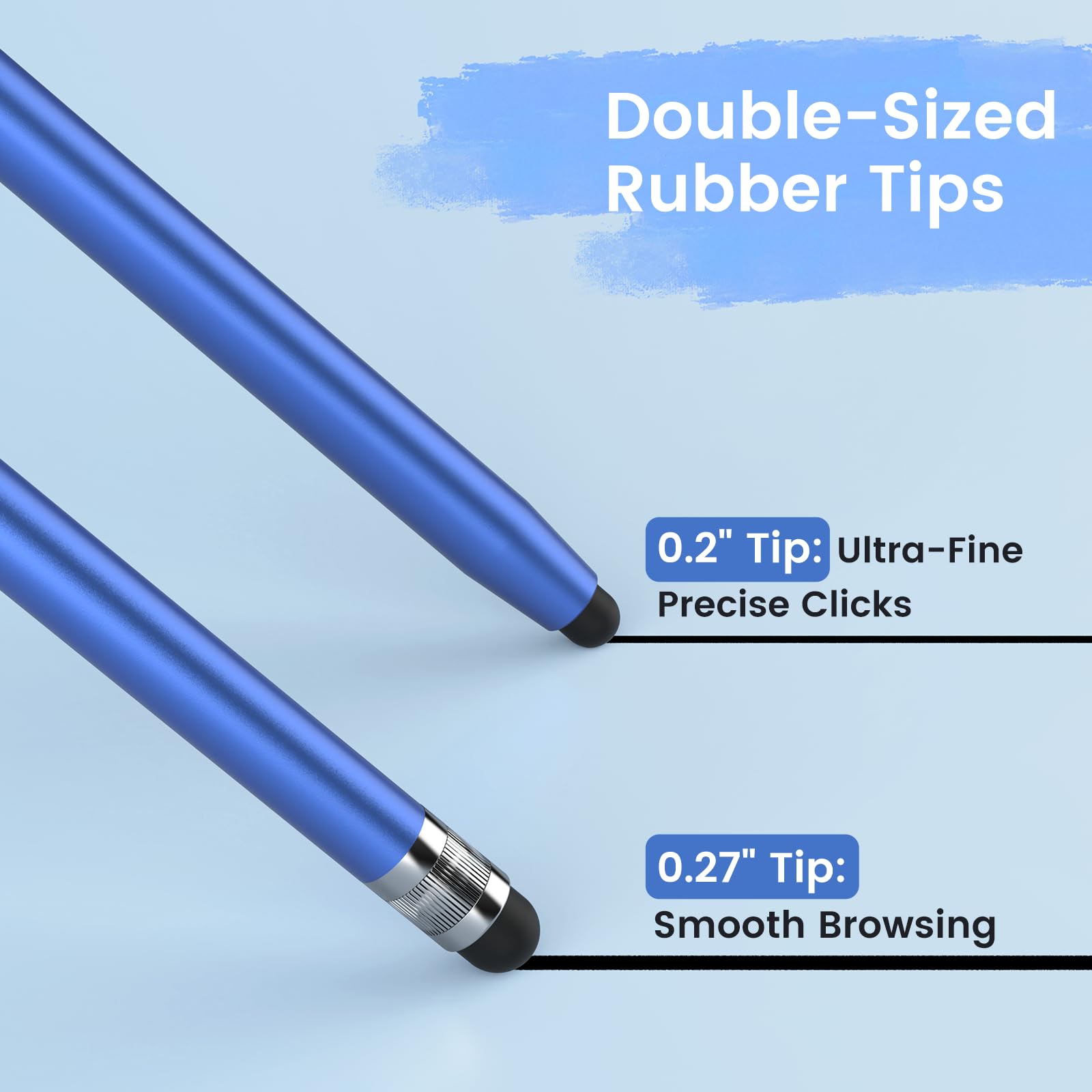 10 x Universal-Stylus, Eingabestift für Touchscreen, 2-in-1 hohe Präzision und Empfindlichkeit, Stylus-Stifte für iPhone/Android/iPad/Samsung/Smartphone und Tablets, mit 20 austauschbaren Gummispitzen