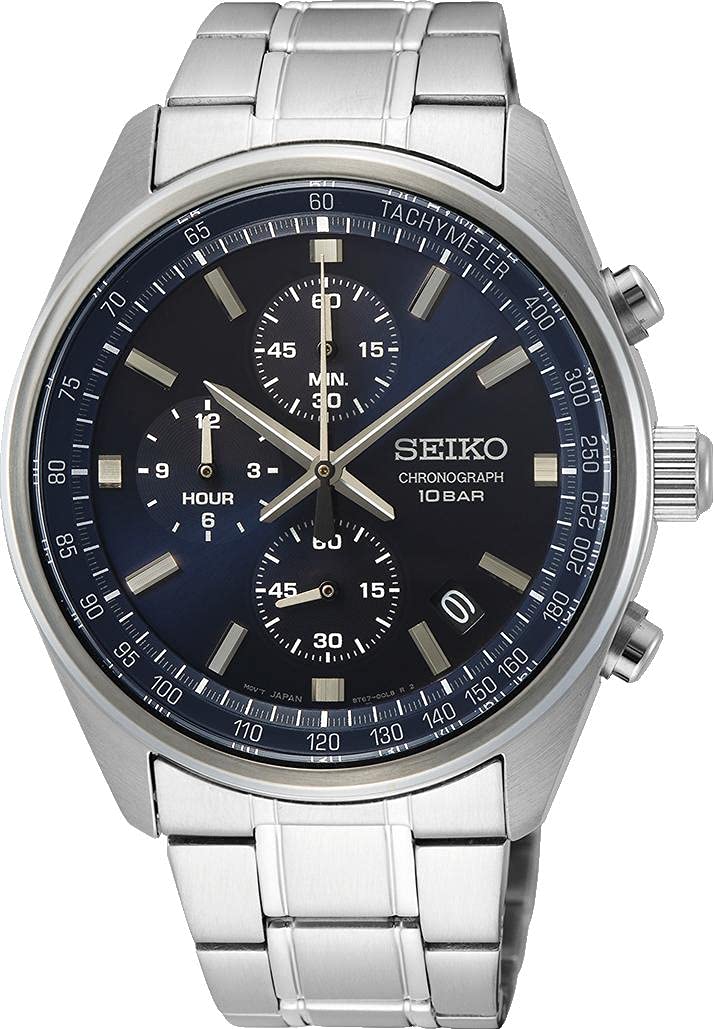 Seiko Herren-Uhr SSB377P1 – Quarz, Edelstahl, Blau