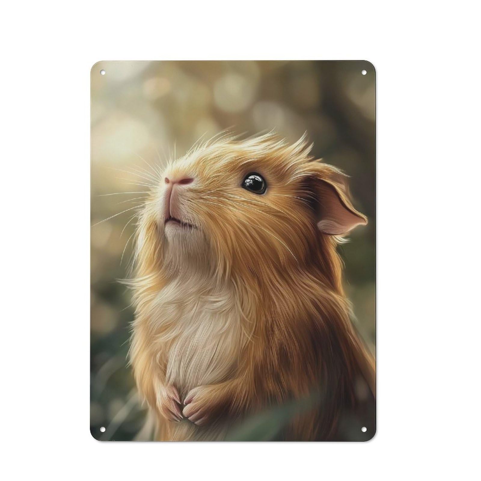 Junmoney Cute Guinea Pig Portrait Vintage Tin Sign 40X30cm With For Living Room Or Hallway, For Living Room Decor Lovers
