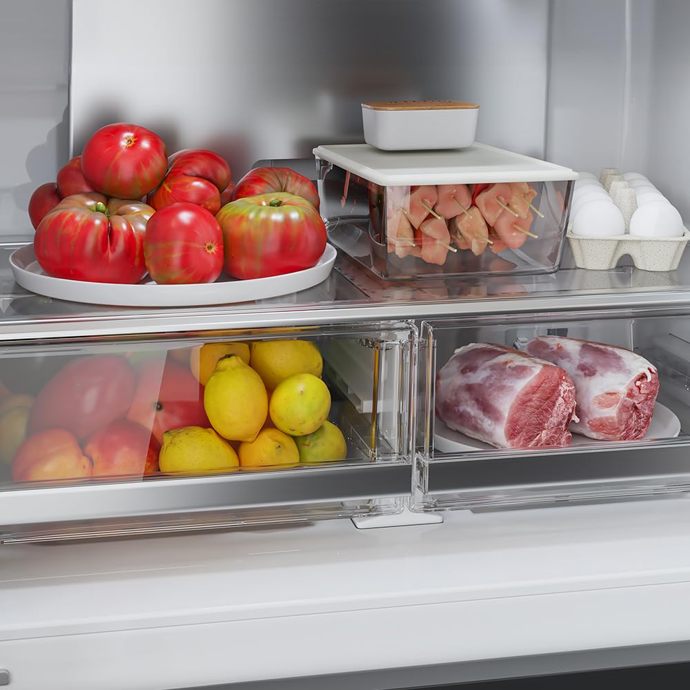 Cecotec Réfrigérateur Congélateur 4 Portes Française Bolero CoolMarket FD 436 WD Inox 436L Total No Frost