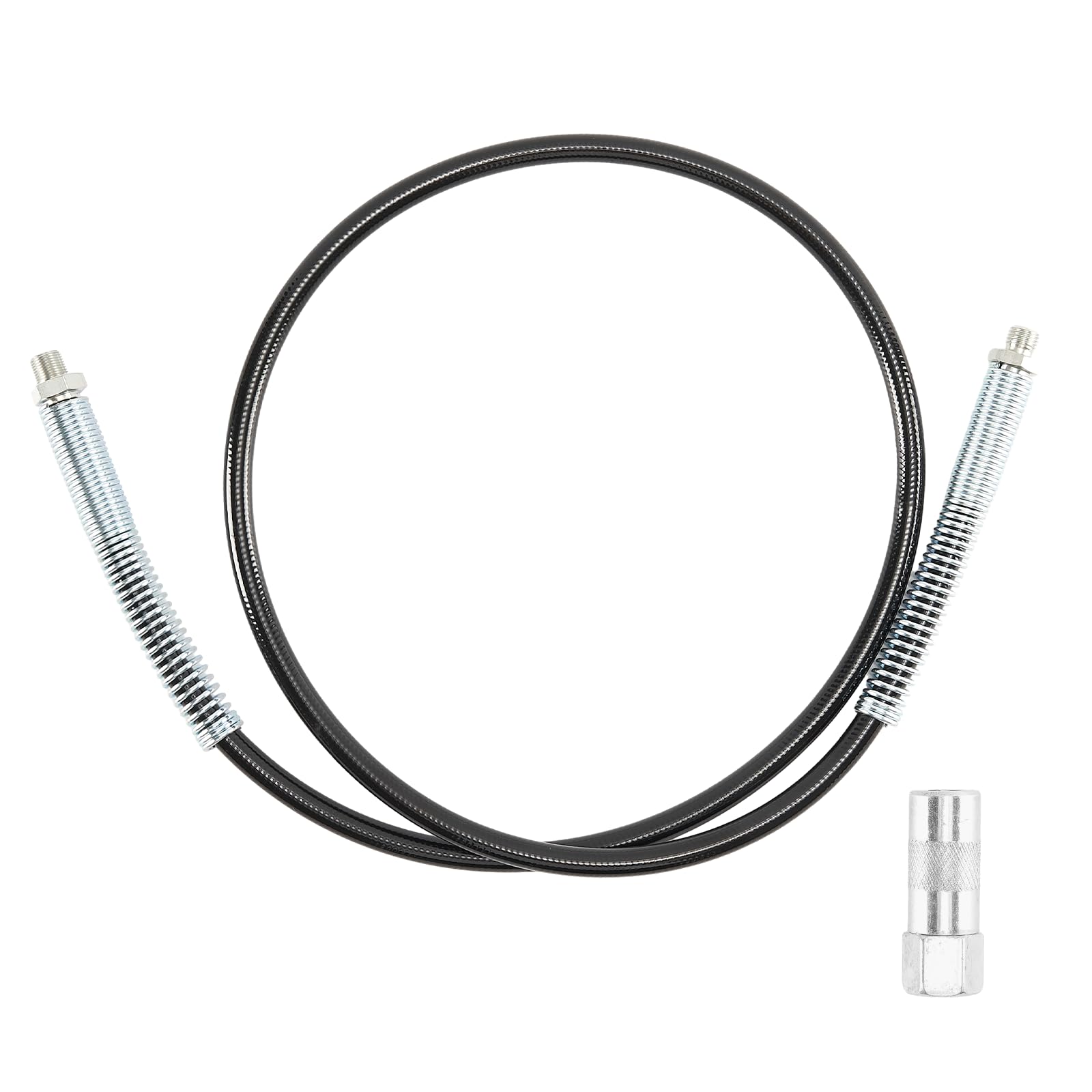 48" Grease Gun Flexible Hose with 1/8" NPT Coupler Kit for Cordless Grease Guns