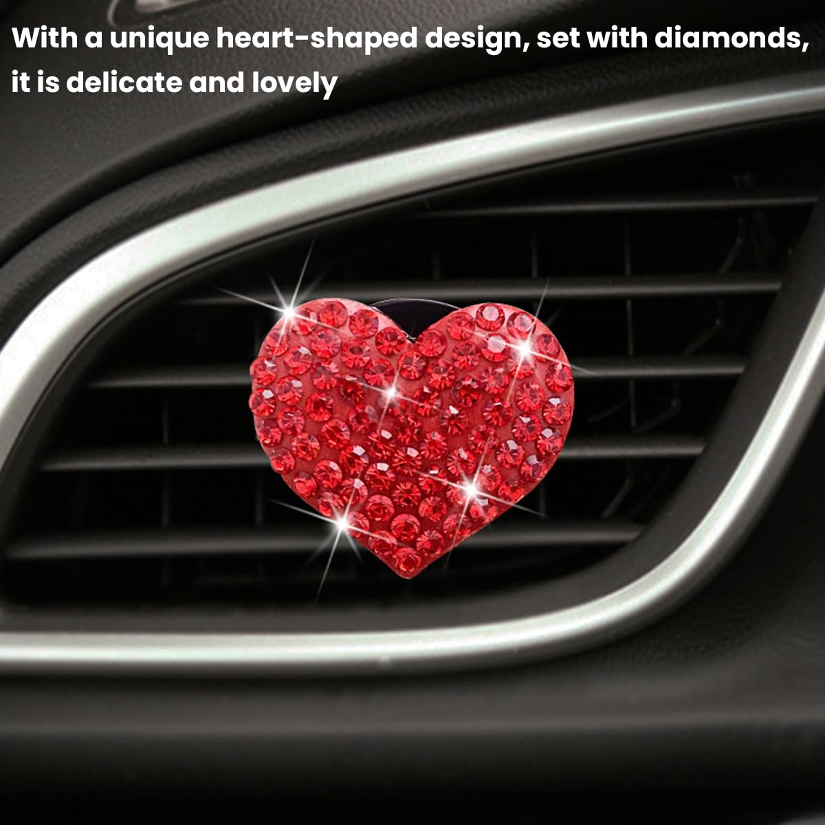 Bling Accessori Auto: 4 Clip Profumatore Per Bocchette D'Aria A Forma Di Rossetto – Rosso Abbagliante Con Ricariche Di Profumo, Decorazione Auto Per Donna - 5
