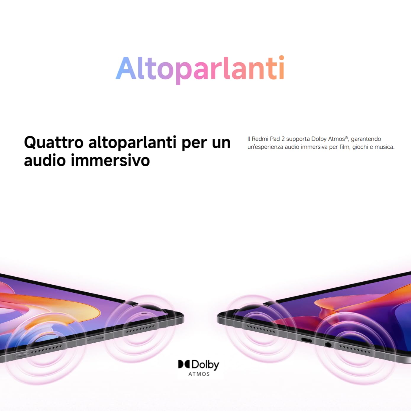 XIAOMI Redmi Pad 2 8+256GB Display 11" 2.5K Batteria 9000mAh Processore Helio G100-Ultra Quad speakers Verde