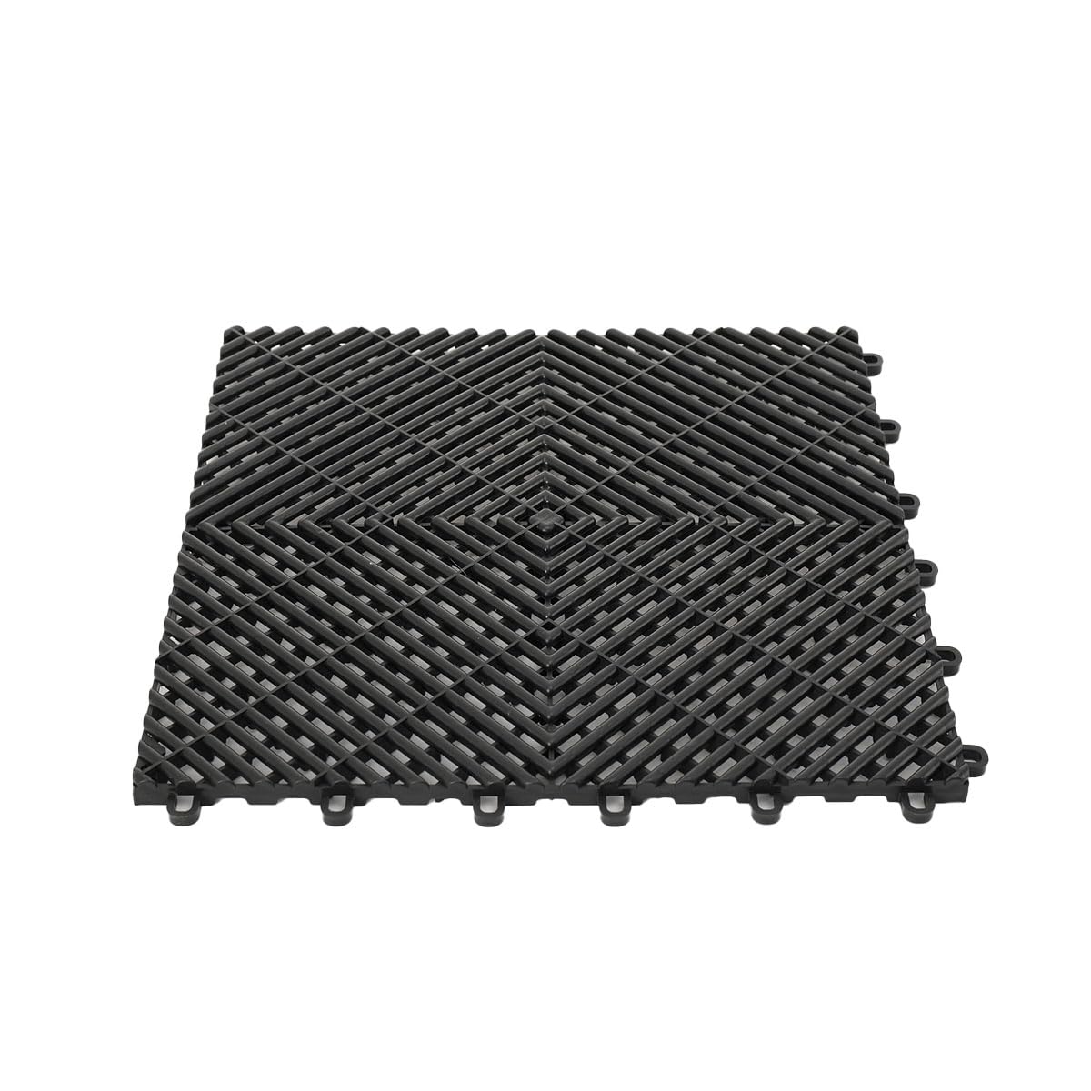 Lot de 20 Dalles de Jardin Piscine 40x40x1,8 cm Noir Dalle Clipsable Ajourée Antidérapante en PVC Drainage Rapide Revêtements de Sol Extérieur Intérieur pour Terrasse Cuisine Spa Salle de Bain