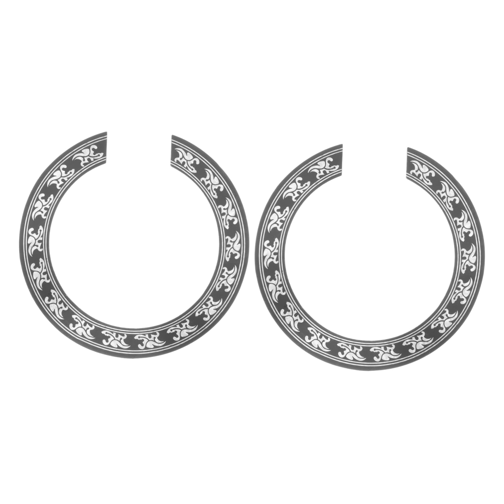 SUPVOX Acoustic Guitar Sound Hole Rosette 2pcs Guitar Decals Inlay Easy Installation Material Unique Appearance