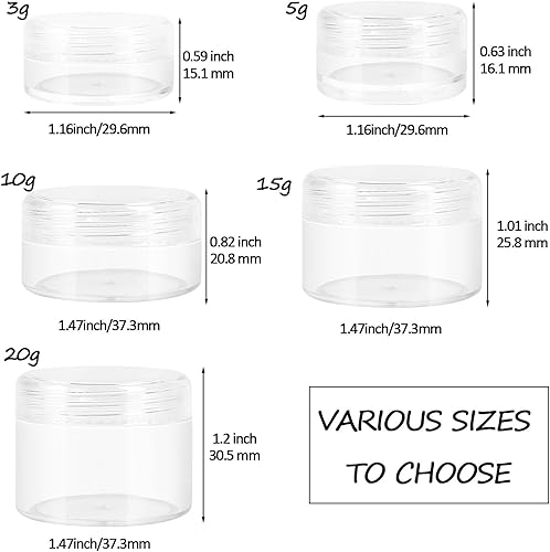 Miniatura 3 de GOLACKY 10 recipientes pequeños de viaje, 3510150.71 oz de tamaño para cremas, recipientes de muestra con tapas de rosca, 12 etiquetas2 mini