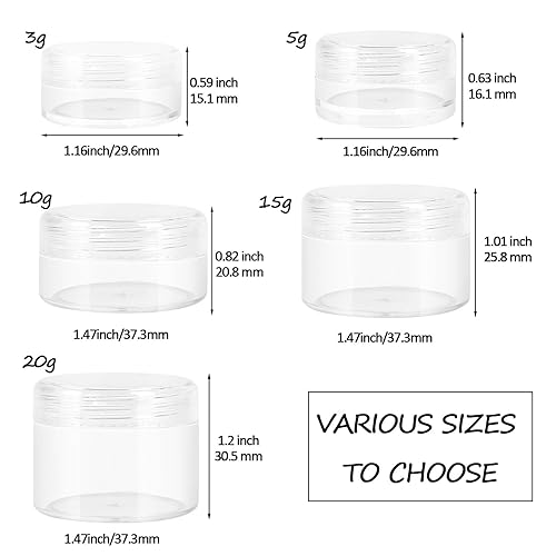 Miniatura 10 de 10 recipientes pequeños de viaje, 3510150.71 oz de tamaño para cremas, recipientes de muestra con tapas de rosca, 12 etiquetas2 mini espátulas,