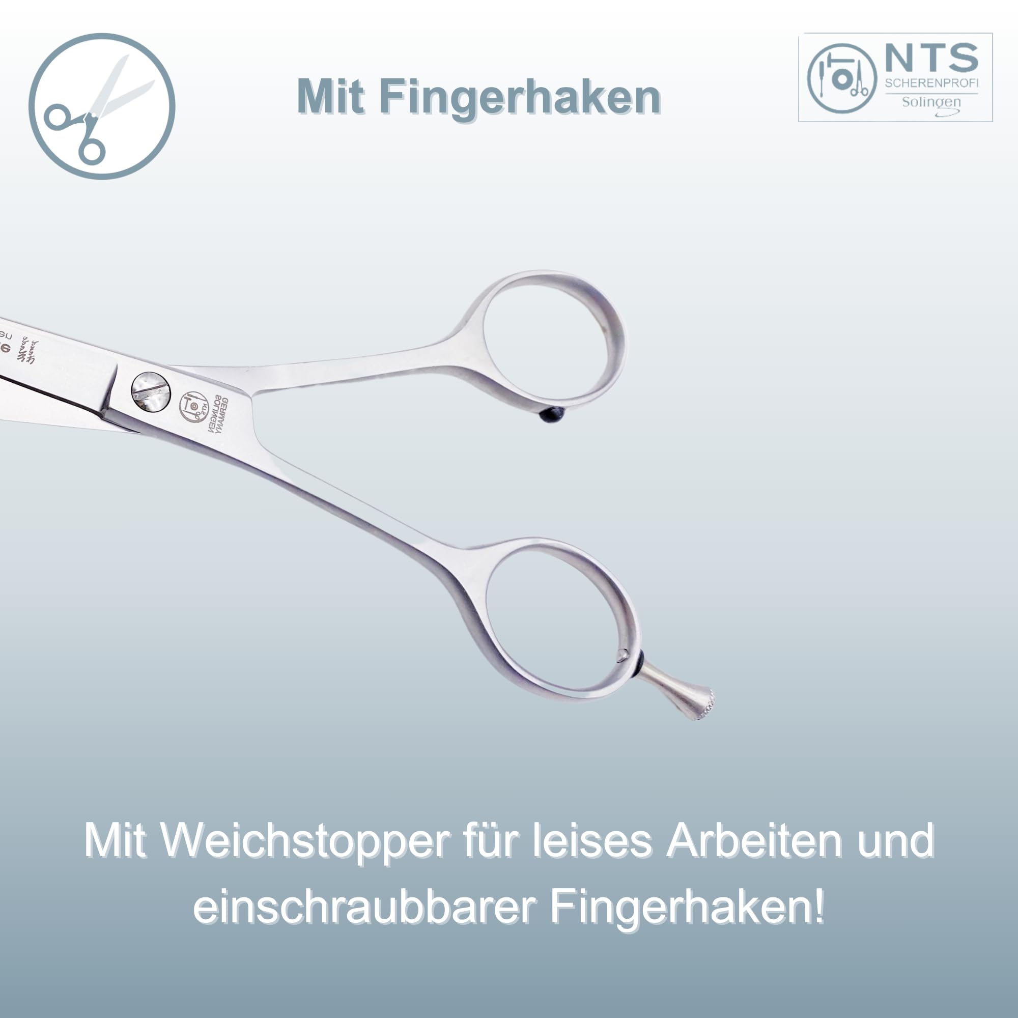 NTS-Solingen Premium Dog Scissors Livestock Shears Fur Scissors Mane Scissors 6.0 Inches to 9.0 Inches Rustproof 15-23 cm Made in Solingen Germany (6.0 Inches = Approx. 15.3 cm) - Image 4