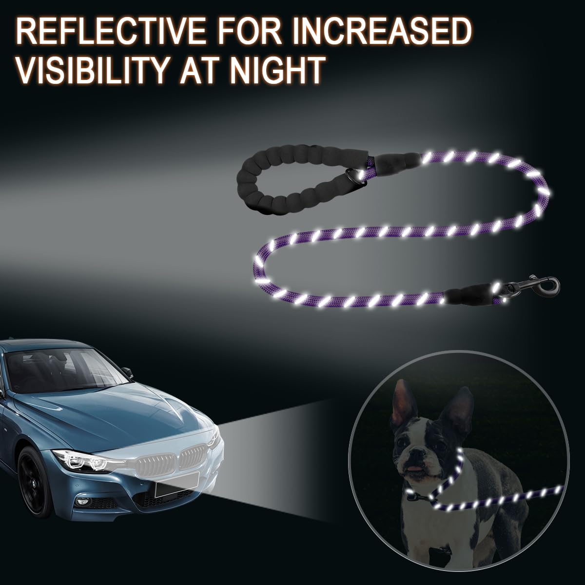 BARKBAY Dog leashes for Large Dogs Rope Leash Heavy Duty Dog Leash with Comfortable Padded Handle and Highly Reflective Threads 5 : BARKBAY Dog Leashes for Large Dogs Heavy Duty Dog