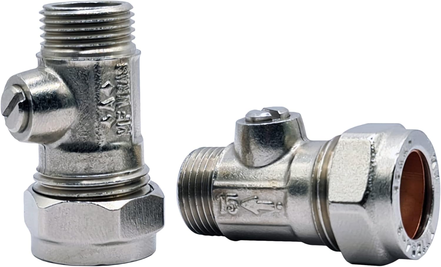 Pipestation 15mm Isolation Valve Bolofix 15mm x 3/8" Pack of 2 Male