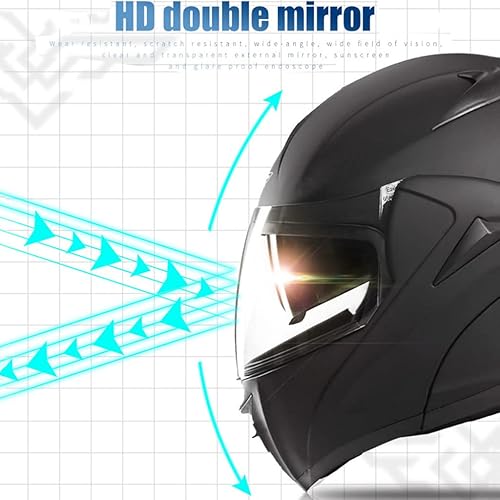 Miniatura 5 de Carbon Fibre Full Face Motorcycle Helmet Four Seasons Modular Helmet with Anti Fog Dual Visors Street Bike Racing Flip Up Front Helmets Quick
