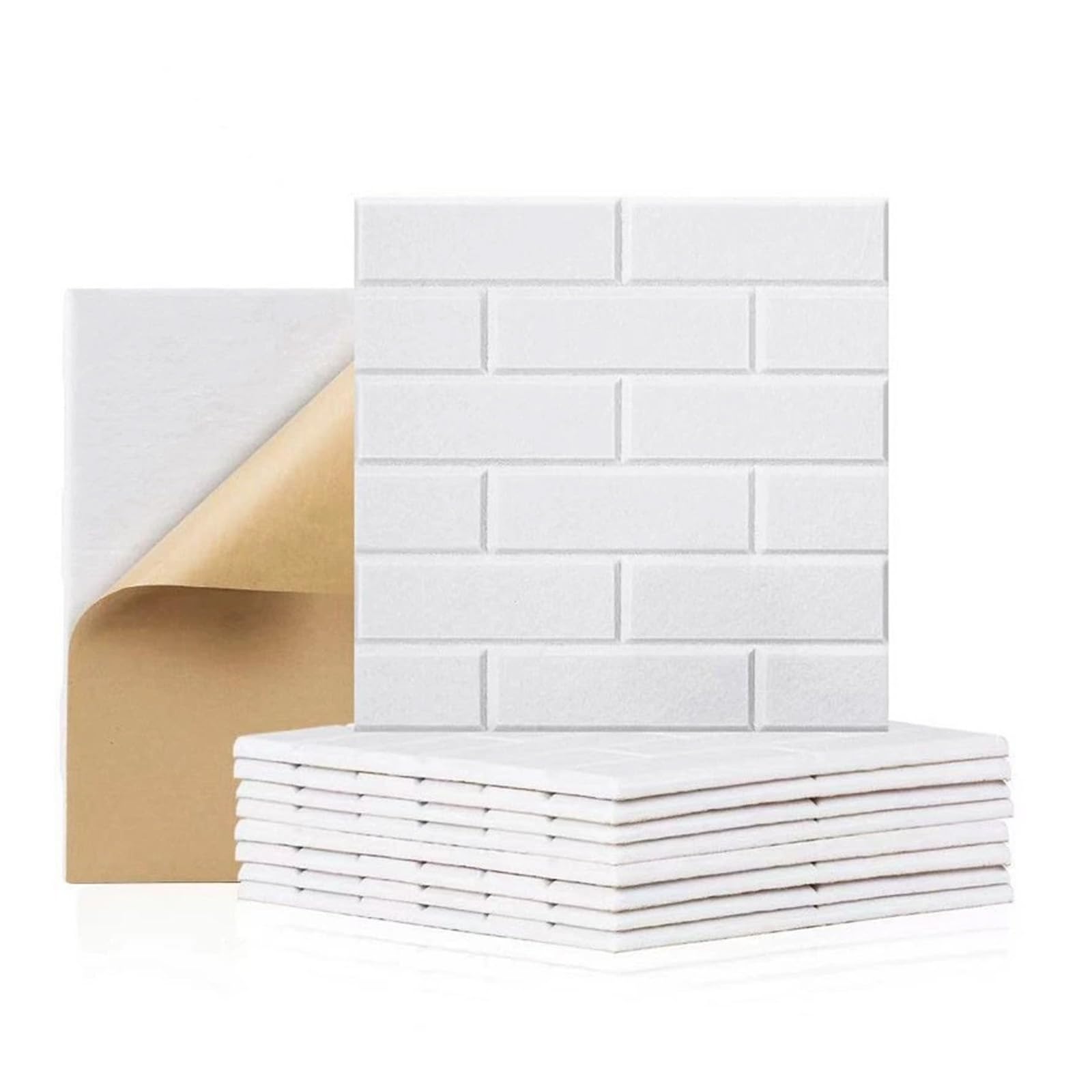 Jazuaiao 12Pcs Decorative Acoustic Panels Square Brick Pattern Peels and Stick Sound Absorbing Panel for Wall Ceiling Enduring High Absorption Control Panels