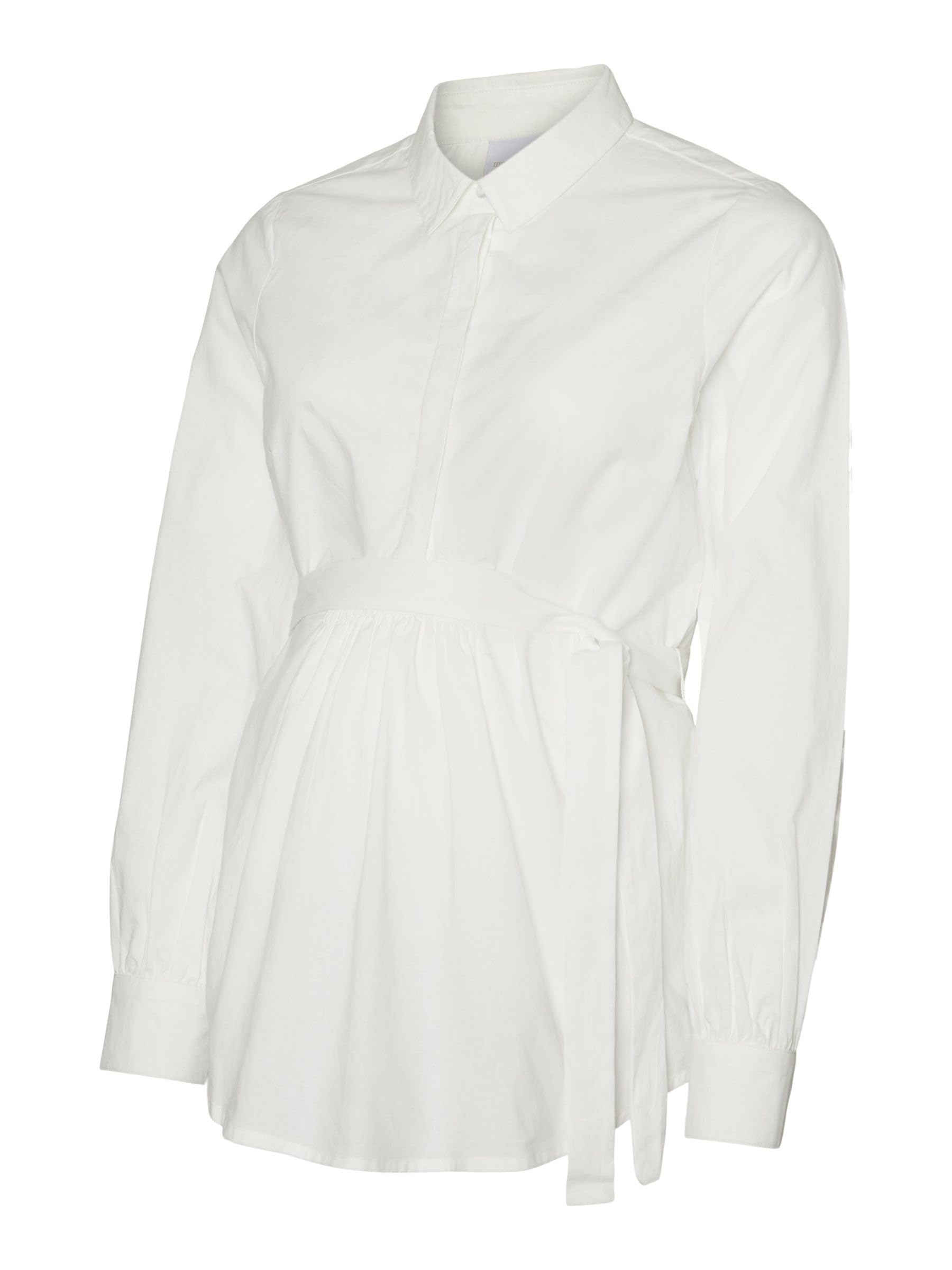 MAMALICIOUS Mama Licious Female Blouse Maternity Shirt, snow white, S