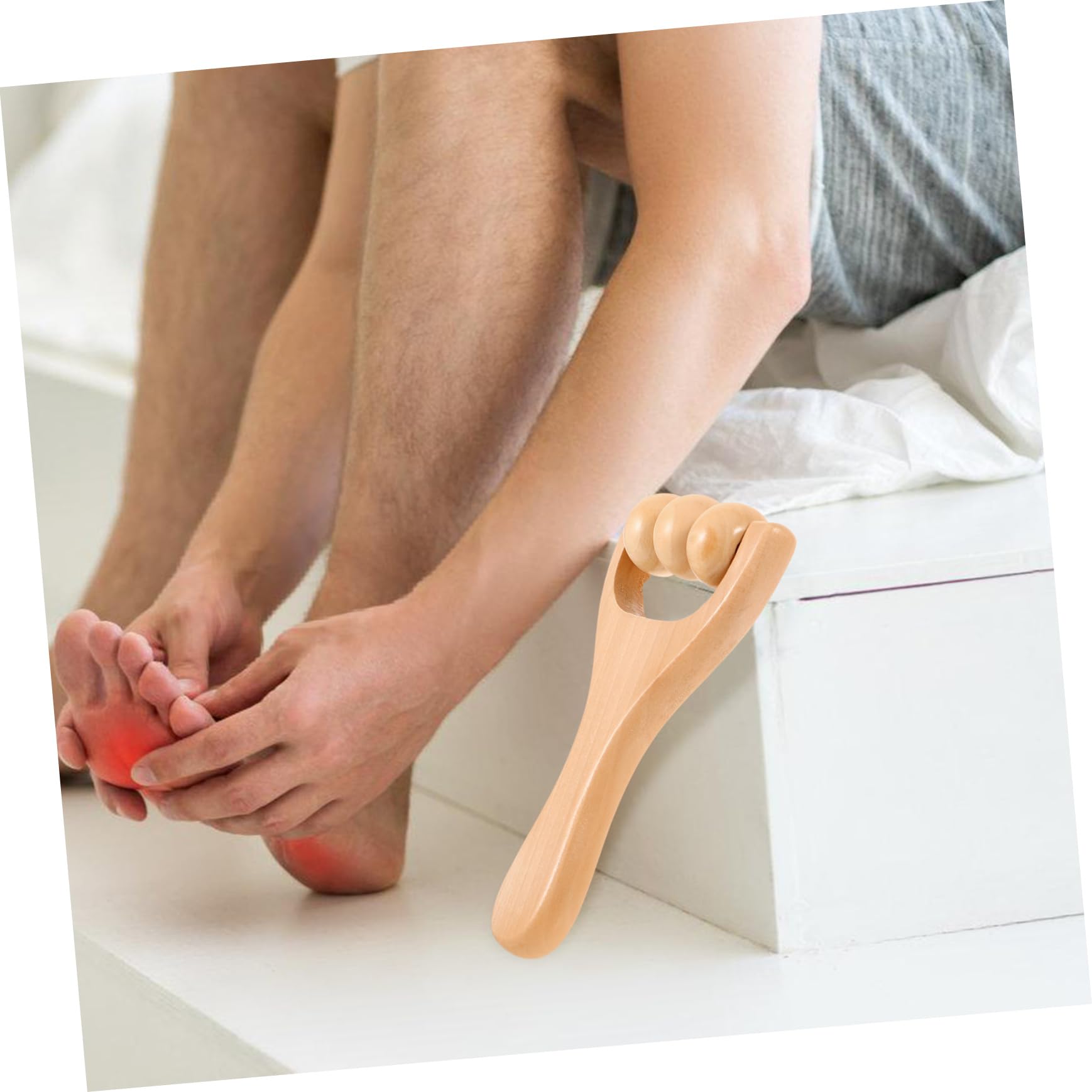 Rodillo de Masaje de Madera 1 Set para Pies y Espalda | Automasaje Manual, Uso en Casa y Viaje, Acabado sin Rebabas, Pensado para Mujeres