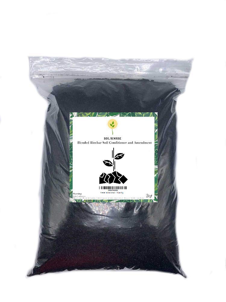 Rio Hamza Trading Blended Biochar Compost and Soil Conditioner and Amendment, Includes Biochar, Worm Castings, and Mycorrhizal Fungi, Grow Happy, Healthy, and Bountiful Plants 2 Quart Bag