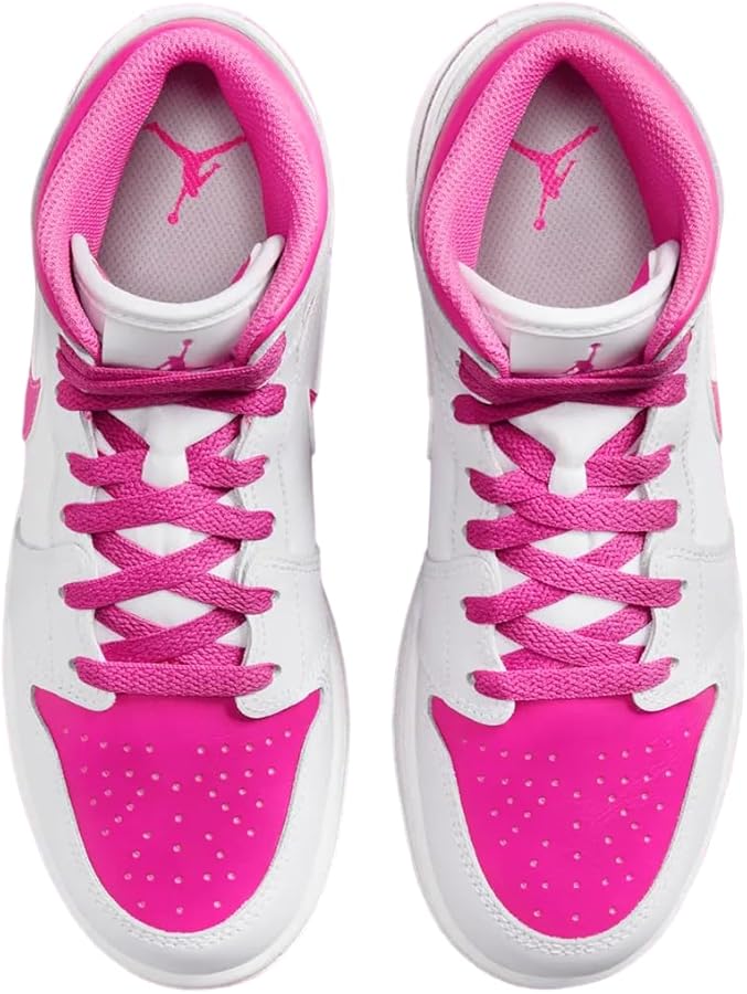 Amazon.com | Jordan Air 1 Mid Grade School Iris Whisper/Fire Pink