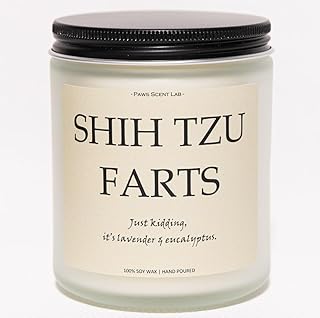 Shih Dog Farts Candle: Lavender & Eucalyptus
